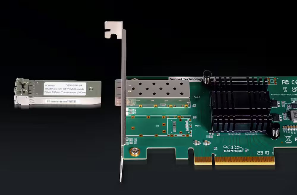 Sonnet Solo10G SFP+ V2 PCIe Card – 10GbE Optical Network Adapter with SFP+ Transceiver Sonnet Solo10G SFP+ V2 PCIe Card – 10GbE Optical Network Adapter with SFP+ Transceiver
